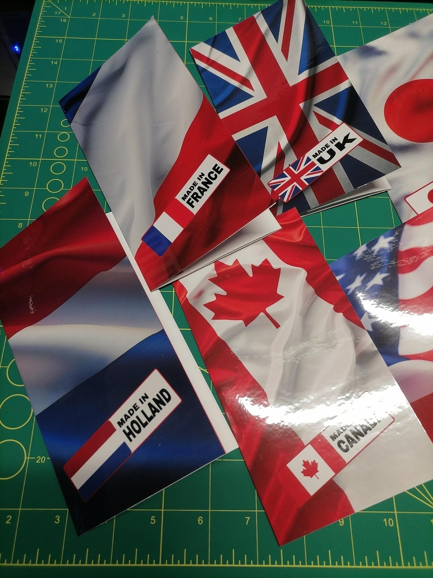 Made-In Country Flag Mini Labels – Waterproof Vinyl Stickers – 60 or 120 Pack