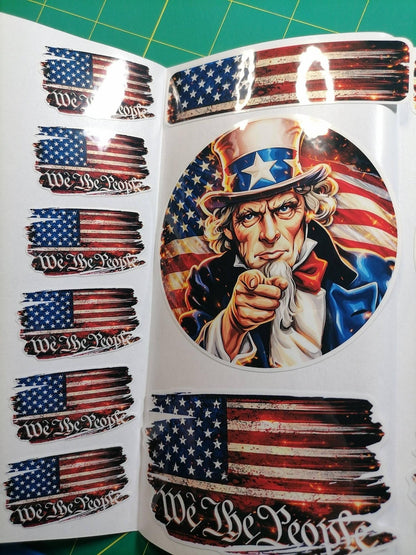 USA 250 Patriotic Sticker Pack – 30+ Waterproof Vinyl Stickers