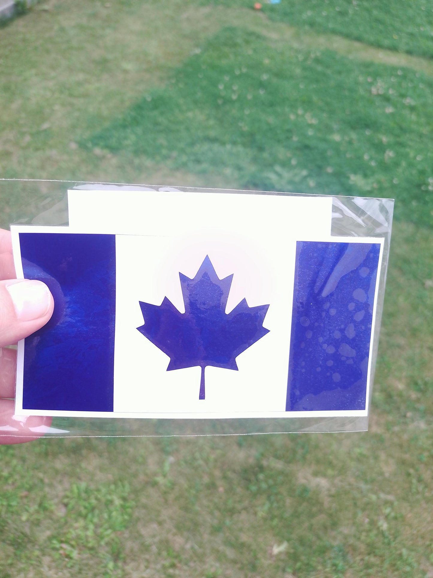Canada Flag Vinyl Decal – Forged Carbon Fiber – 5.5” – Red, Blue, Black, Black & Gold