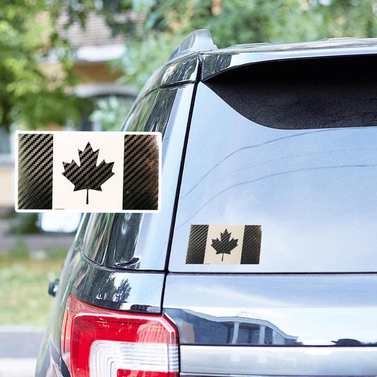 Canadian Maple Leaf Carbon Fiber Decal – Black & White Vinyl