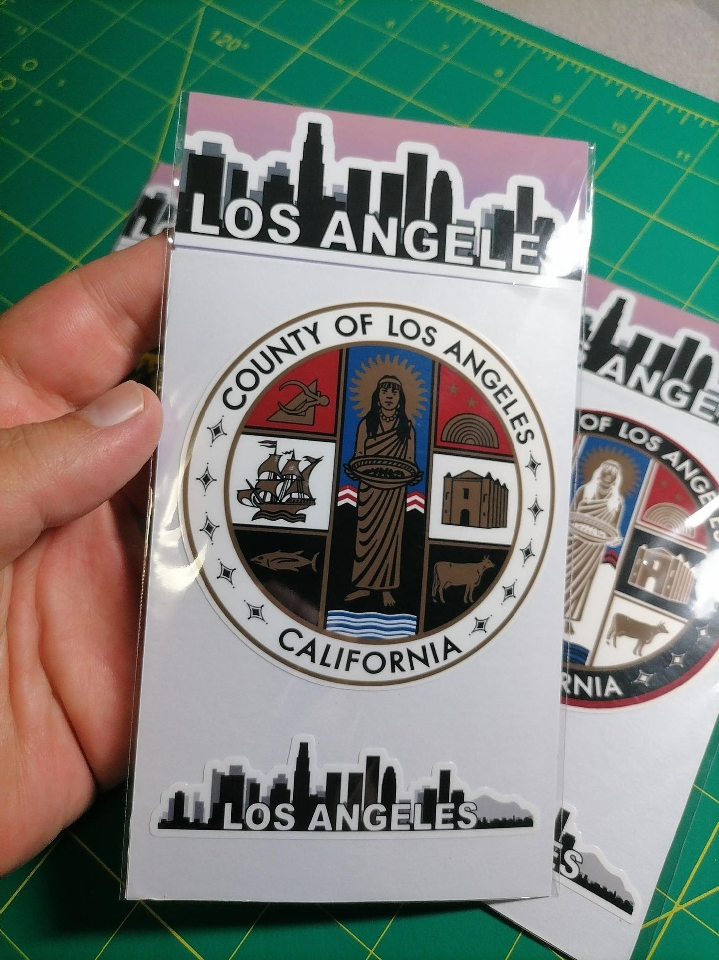 Los Angeles Vinyl Decal Set: Waterproof LA County Seal Stickers