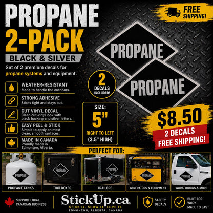 PROPANE Diamond 5" Decal 2-Pack