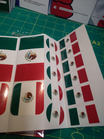Mexico Flag Sticker Pack – Glossy Decals, Fiesta Party Favors (30 pcs)