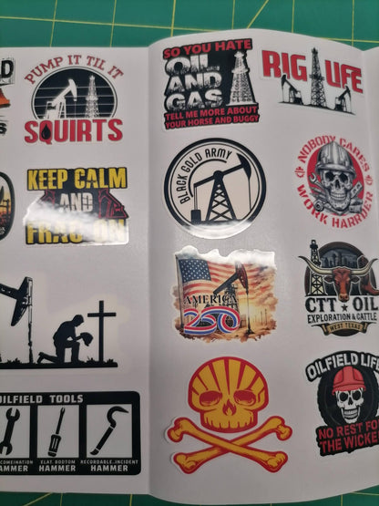 OIL FIELD Sticker Pack – 30 Waterproof & UV-resistant Stickers