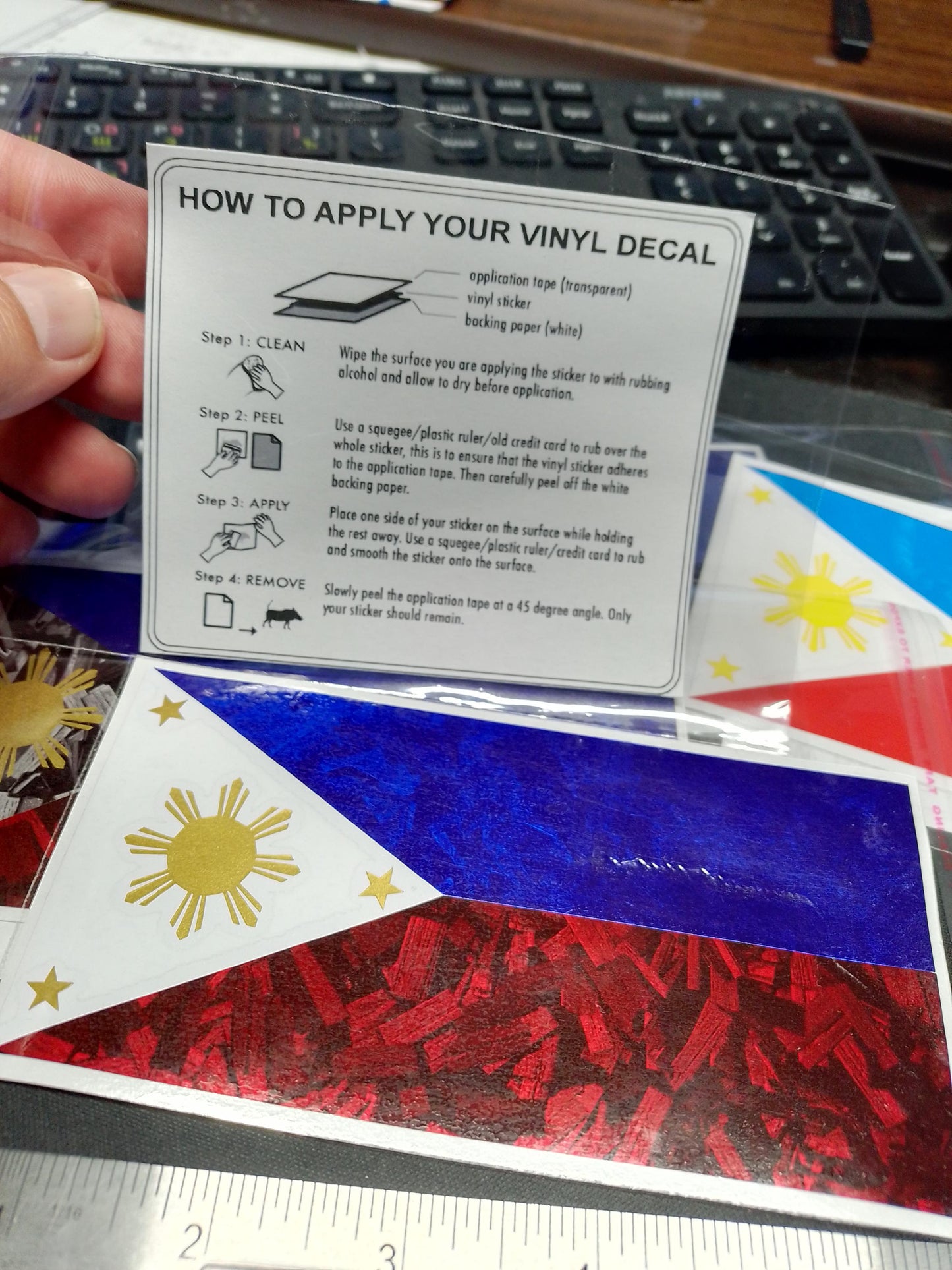 Philippines Flag Vinyl Decal – Forged Carbon & Classic Options – 5.5” x 3” – Weatherproof Sticker