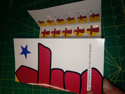 30 Nunavut Flag Stickers — Waterproof Vinyl Pack