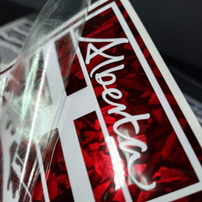 Alberta Crest Vinyl Decal: Forged Carbon Fiber Style - 3.5" x 5"