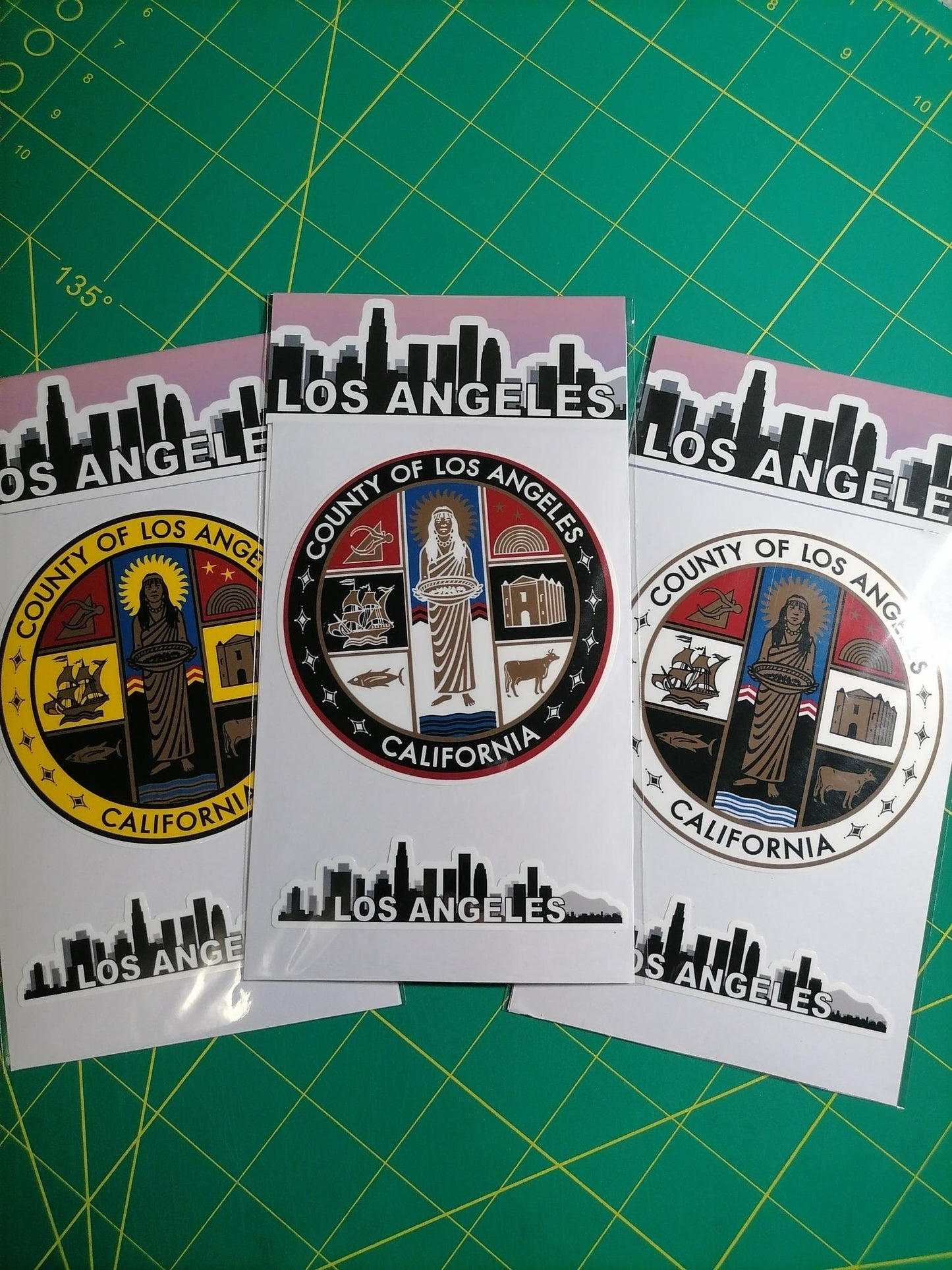 Los Angeles Vinyl Decal Set: Waterproof LA County Seal Stickers