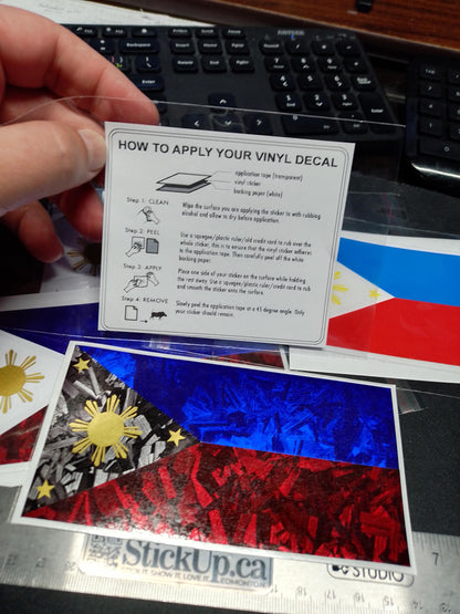 Philippines Flag Vinyl Decal – Forged Carbon & Classic Options – 5.5” x 3” – Weatherproof Sticker