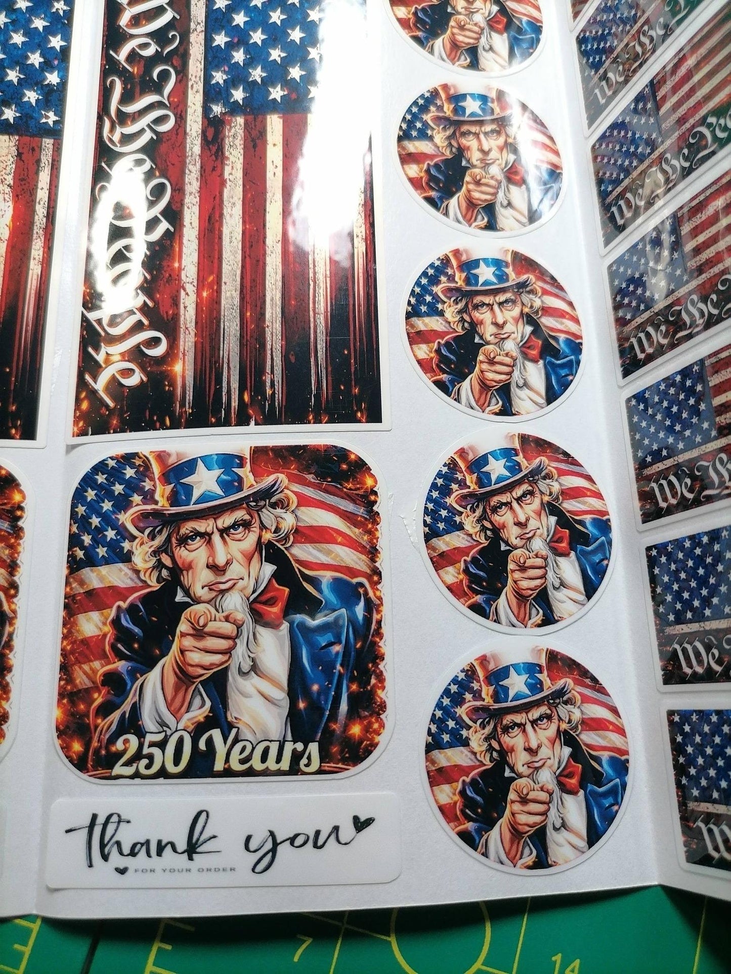 USA 250 Patriotic Sticker Pack – 30+ Waterproof Vinyl Stickers