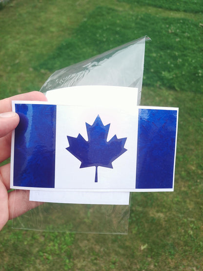Canada Flag Vinyl Decal – Forged Carbon Fiber – 5.5” – Red, Blue, Black, Black & Gold