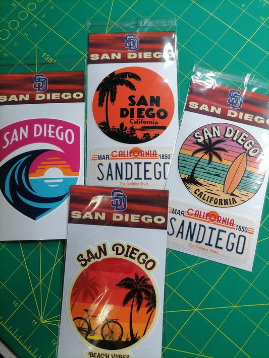 San Diego Vinyl Sticker: Waterproof Decal for Laptop, Car, Bottle