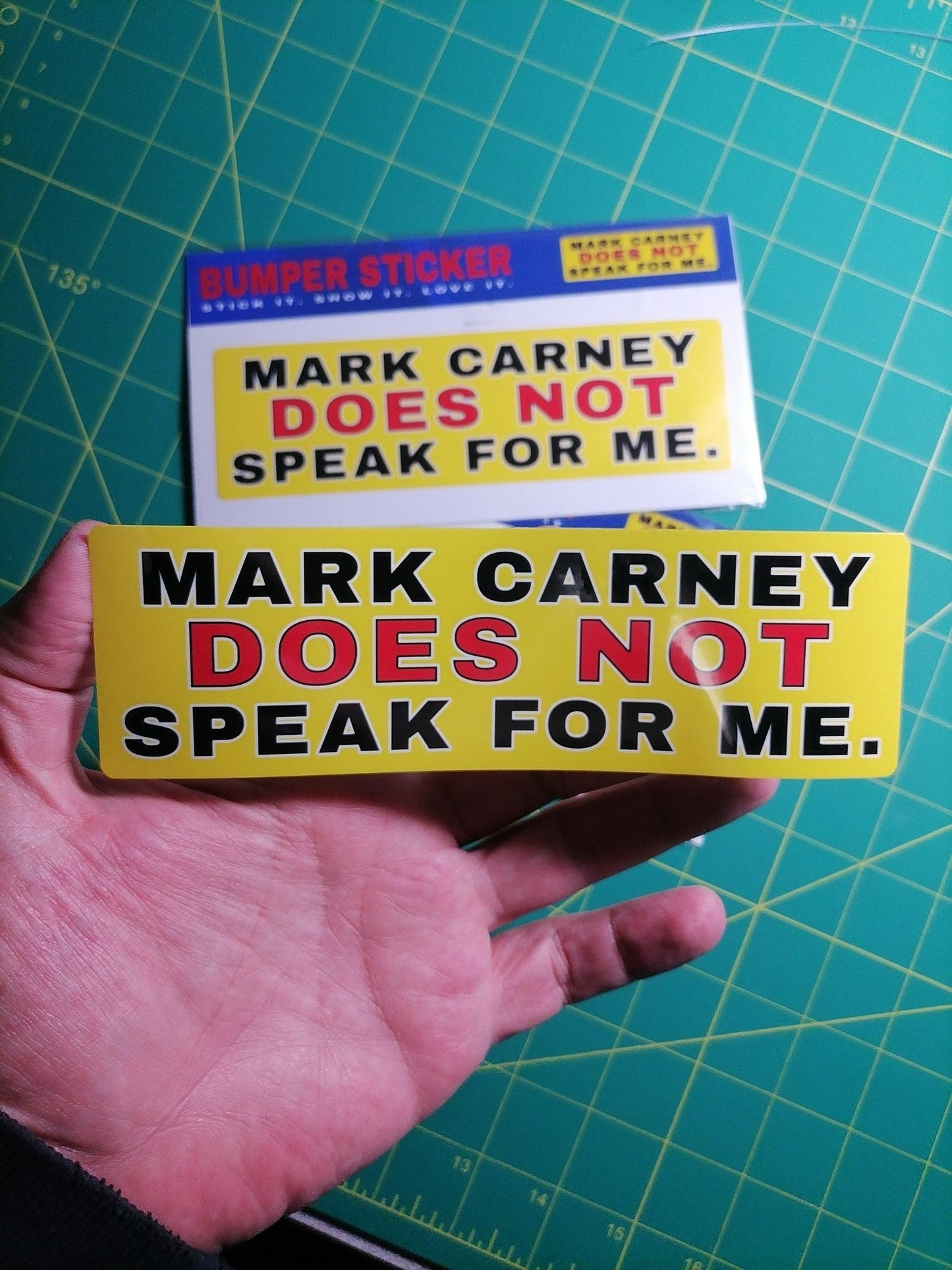 Mark Carney “Does Not Speak For Me” Bumper Sticker – Waterproof Vinyl