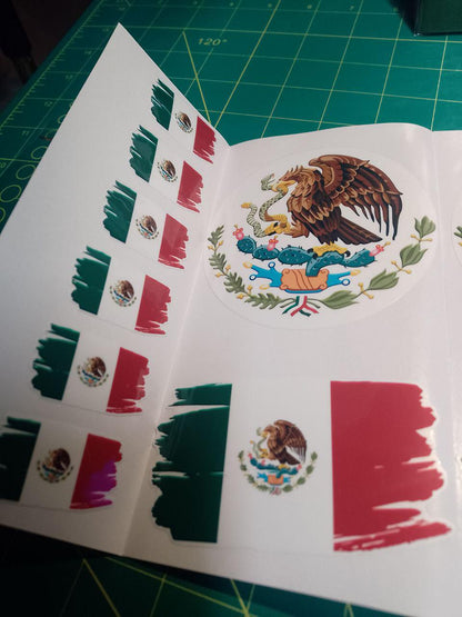 Mexico Flag Sticker Pack – Glossy Decals, Fiesta Party Favors (30 pcs)