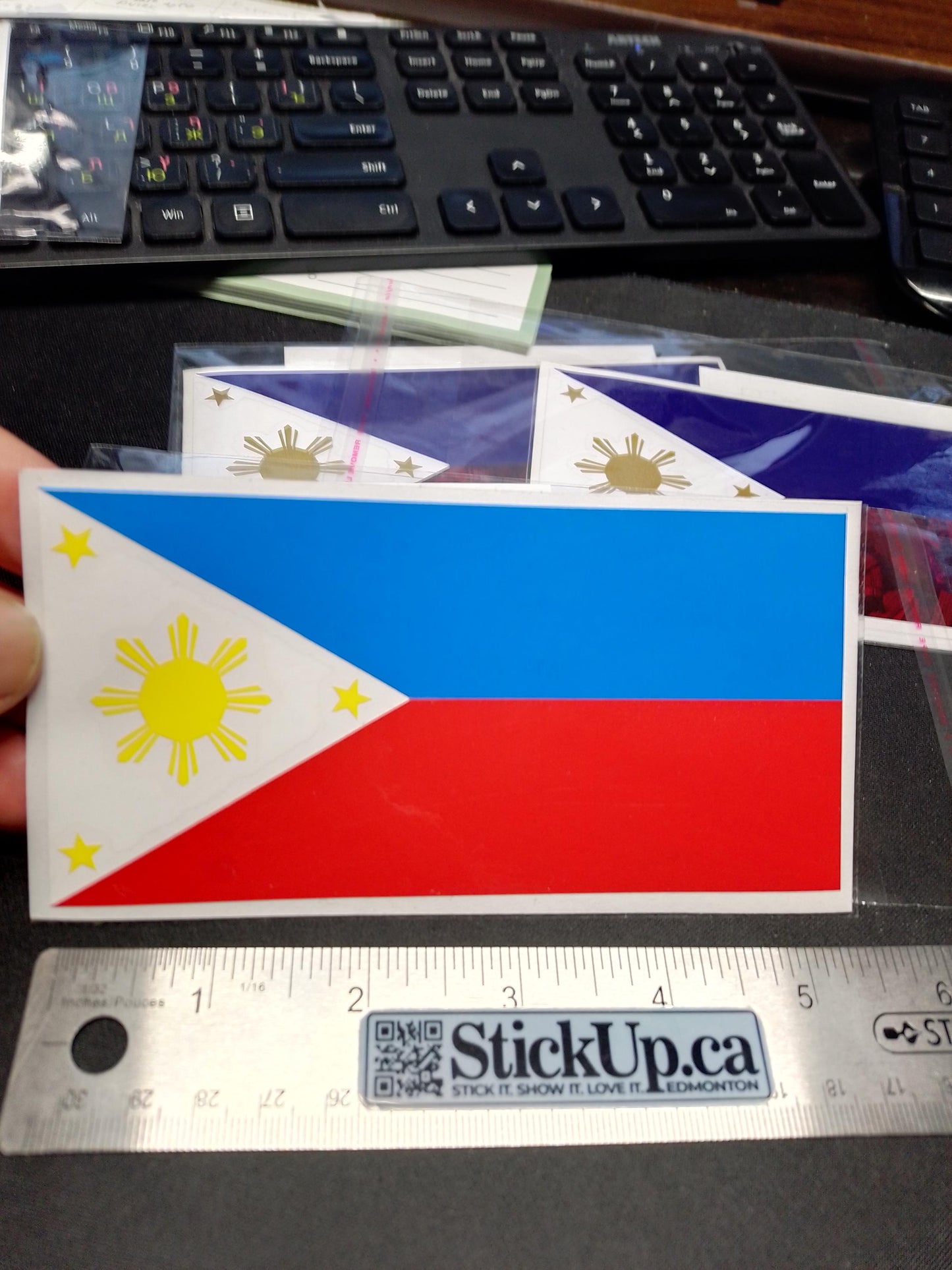 Philippines Flag Vinyl Decal – Forged Carbon & Classic Options – 5.5” x 3” – Weatherproof Sticker