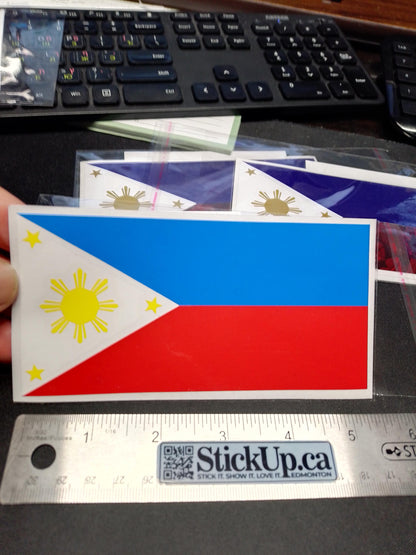 Philippines Flag Vinyl Decal – Forged Carbon & Classic Options – 5.5” x 3” – Weatherproof Sticker