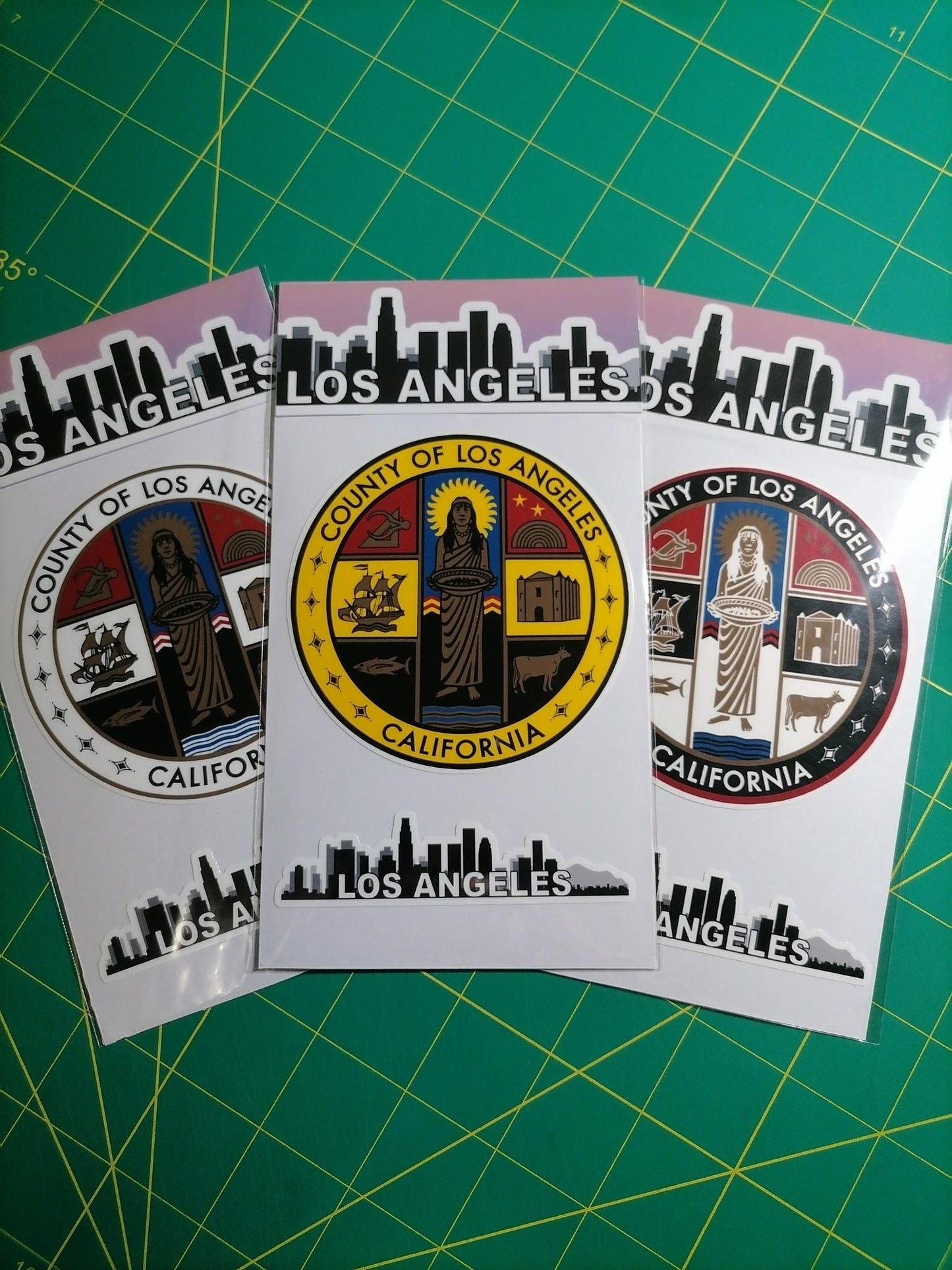 Los Angeles Vinyl Decal Set: Waterproof LA County Seal Stickers