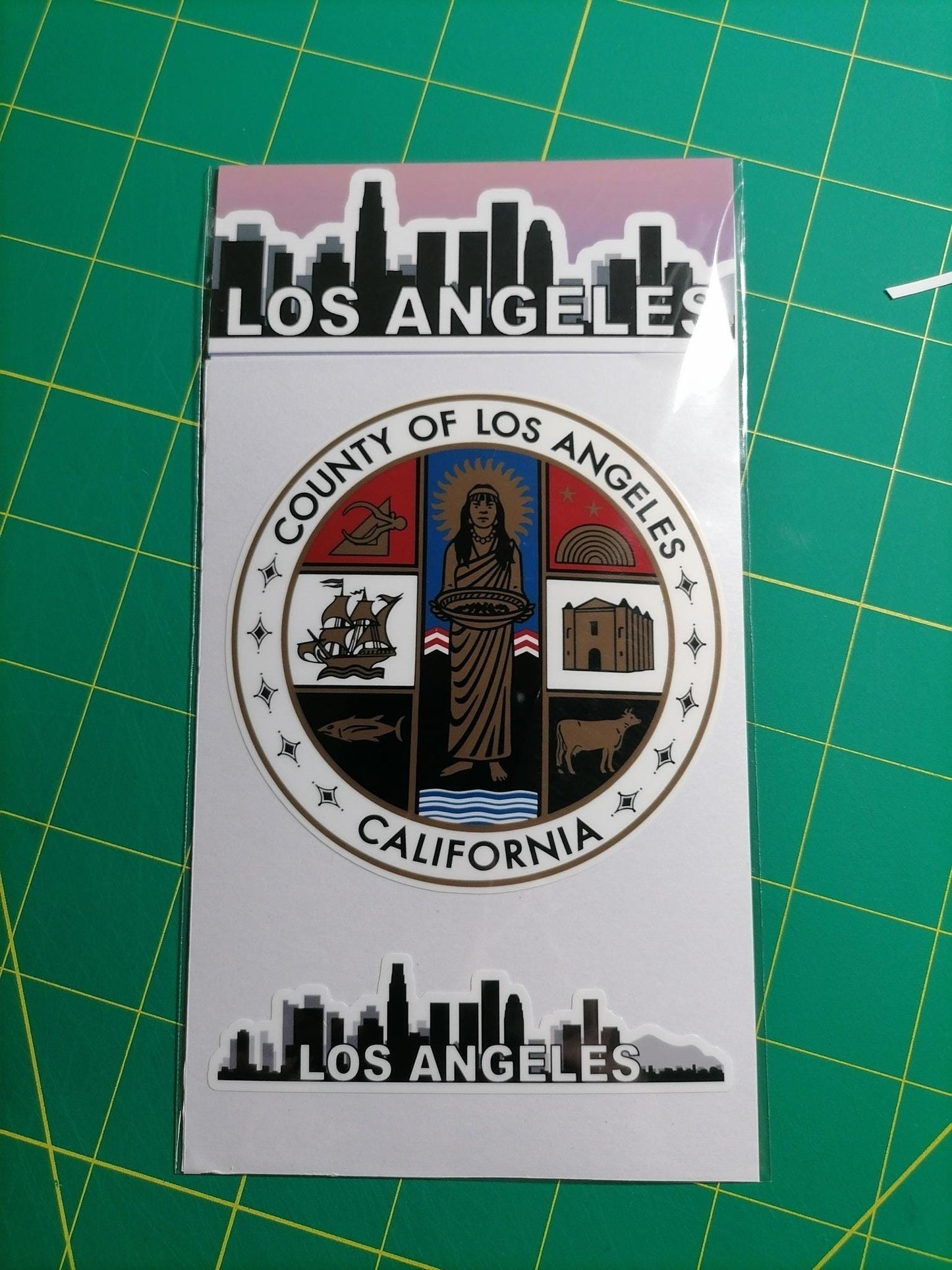 Los Angeles Vinyl Decal Set: Waterproof LA County Seal Stickers
