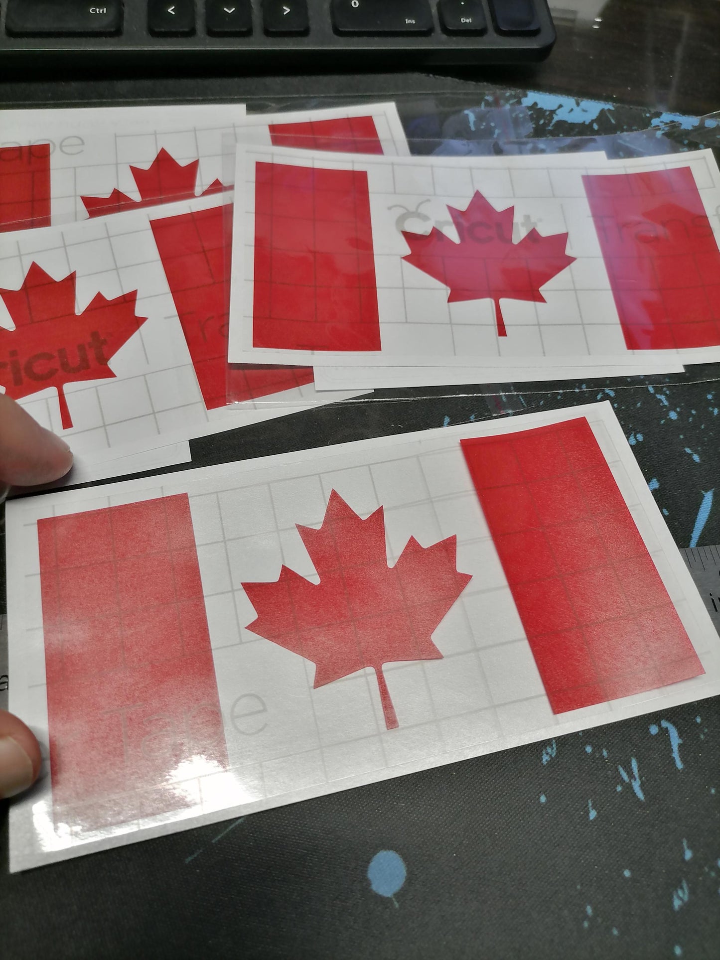 Red Gloss Canadian Flag Decal: Waterproof Vinyl Sticker (5.5” x 2.7”)