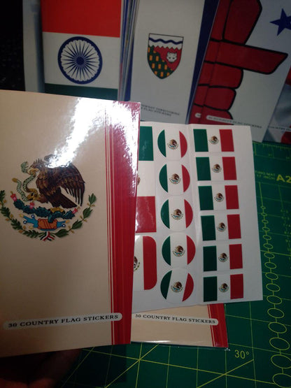 Mexico Flag Sticker Pack – Glossy Decals, Fiesta Party Favors (30 pcs)