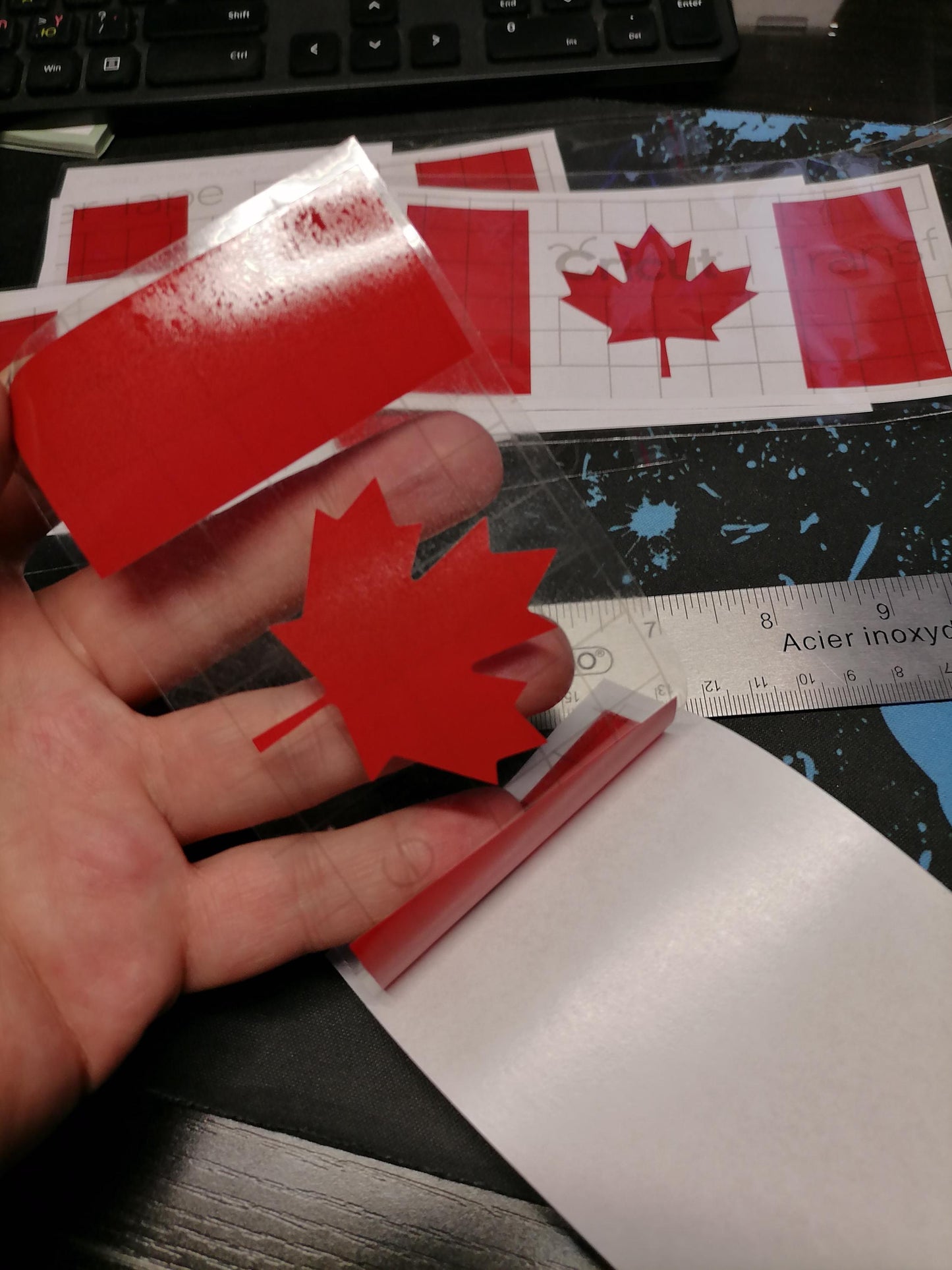 Red Gloss Canadian Flag Decal: Waterproof Vinyl Sticker (5.5” x 2.7”)