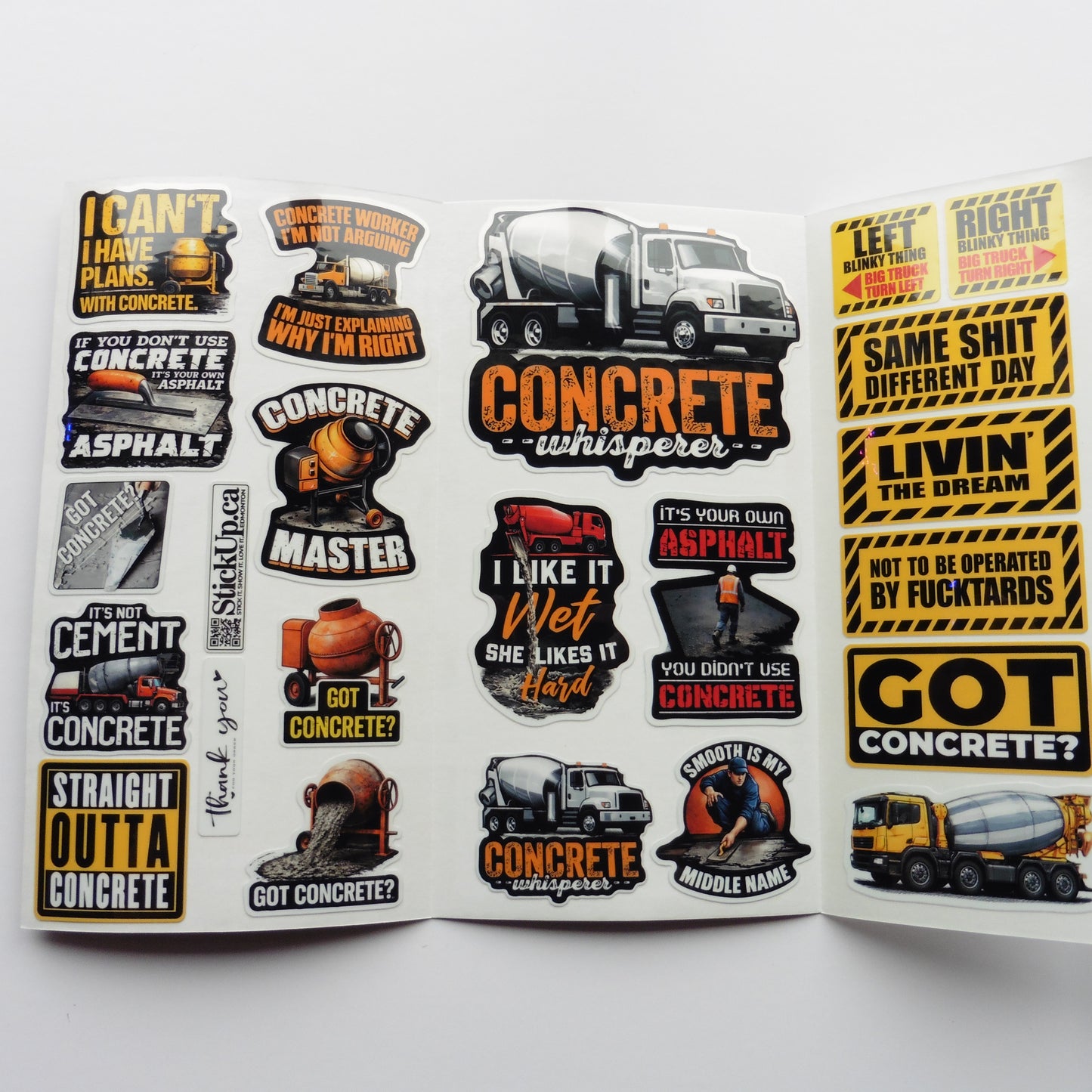 Concrete Worker Sticker Pack 20+ – Waterproof Vinyl – Hard Hat/Toolbox – Free Shipping