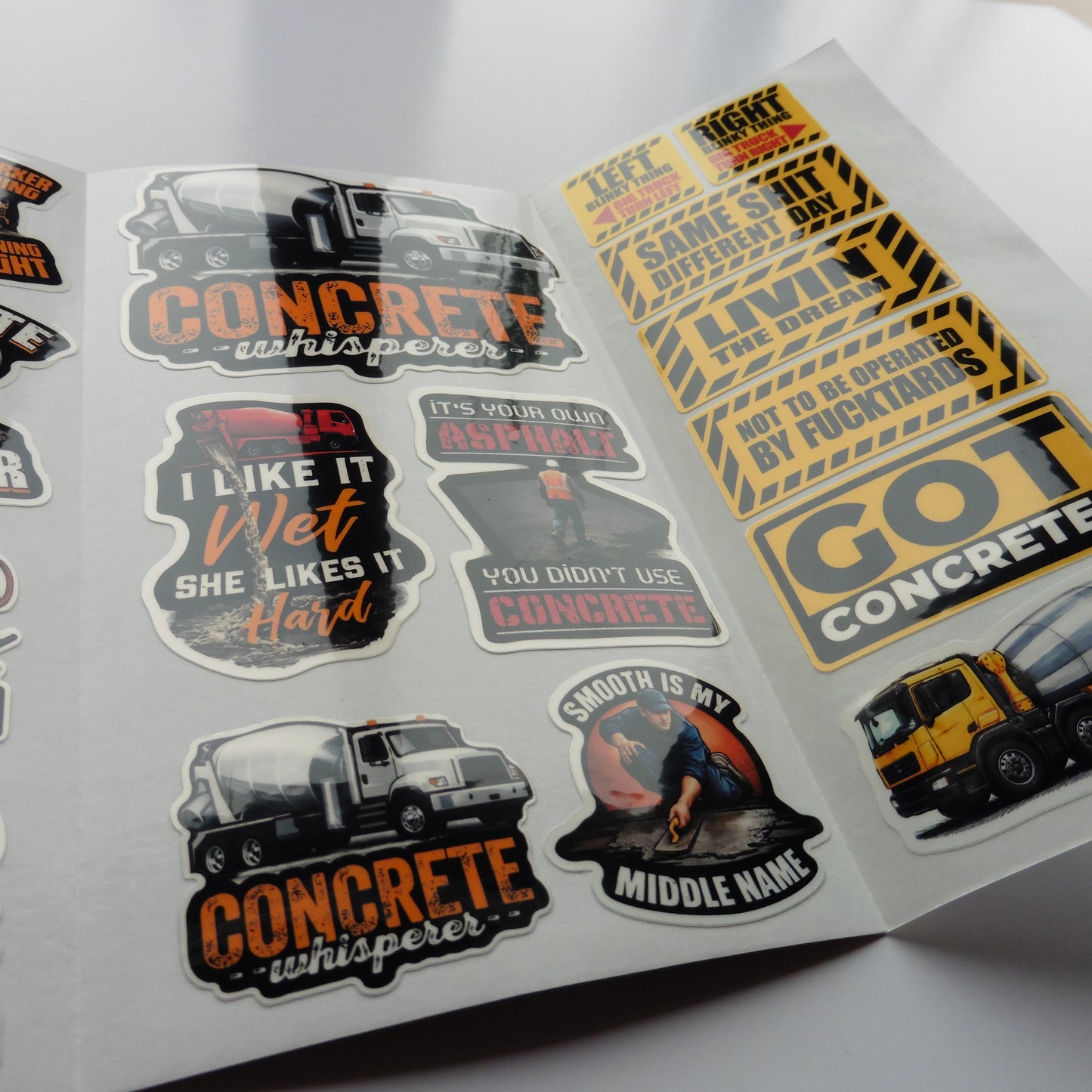 Concrete Worker Sticker Pack 20+ – Waterproof Vinyl – Hard Hat/Toolbox – Free Shipping