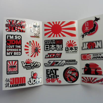 JDM Stickers Pack, Japanese Car Stickers, Drift Decals, Rising Sun Vinyl Stickers, JDM Gift for Car Enthusiasts