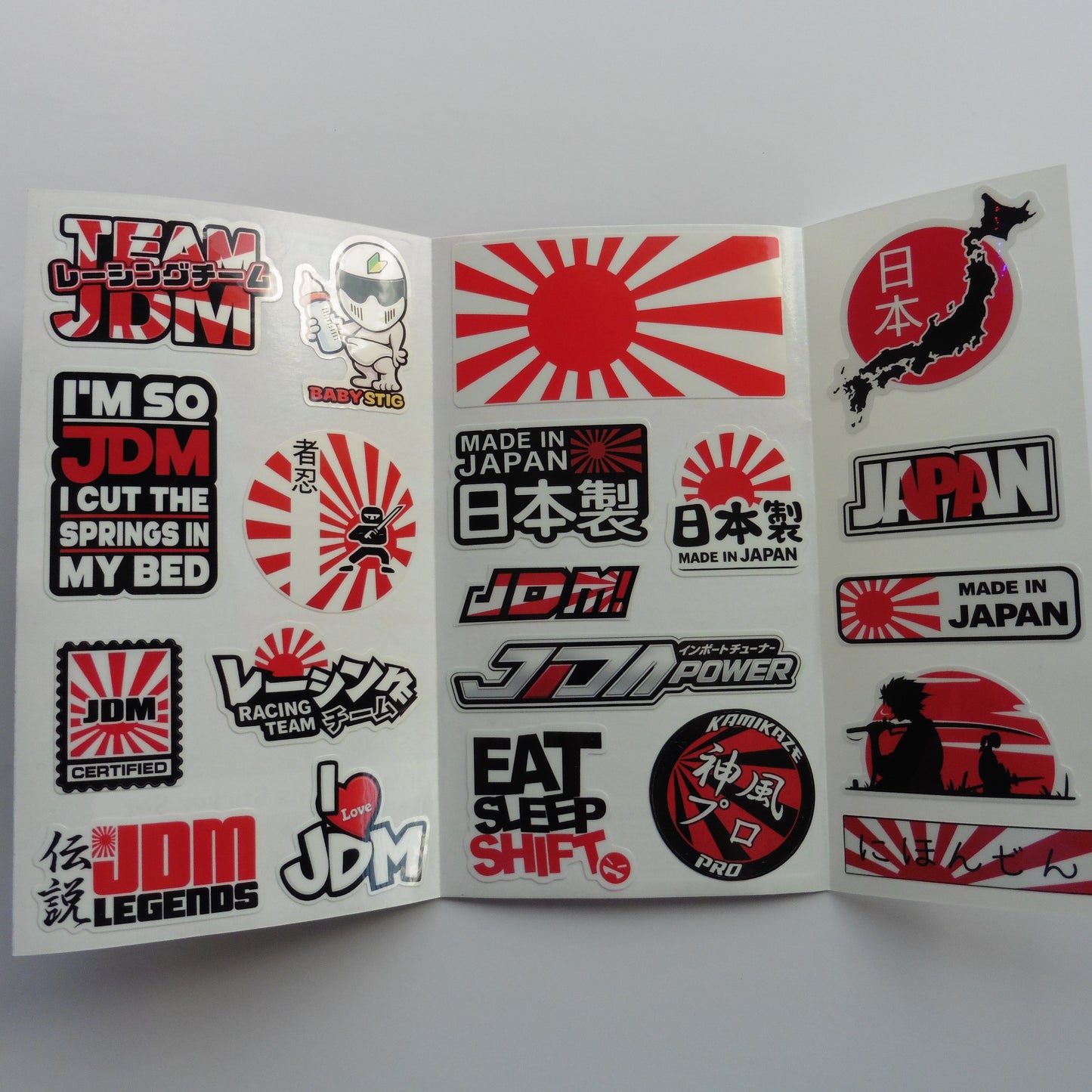 JDM Stickers Pack, Japanese Car Stickers, Drift Decals, Rising Sun Vinyl Stickers, JDM Gift for Car Enthusiasts