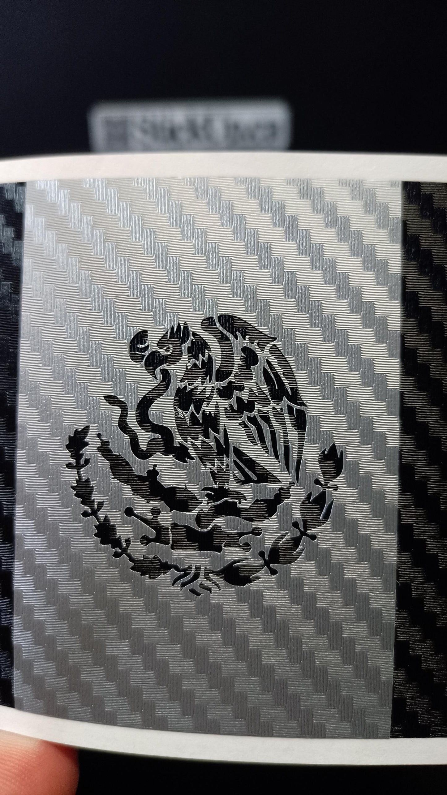 Mexico Flag Vinyl Decal – Carbon Fiber Style – 5.5” – Weatherproof & Handmade