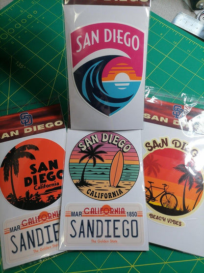 San Diego Vinyl Sticker: Waterproof Decal for Laptop, Car, Bottle