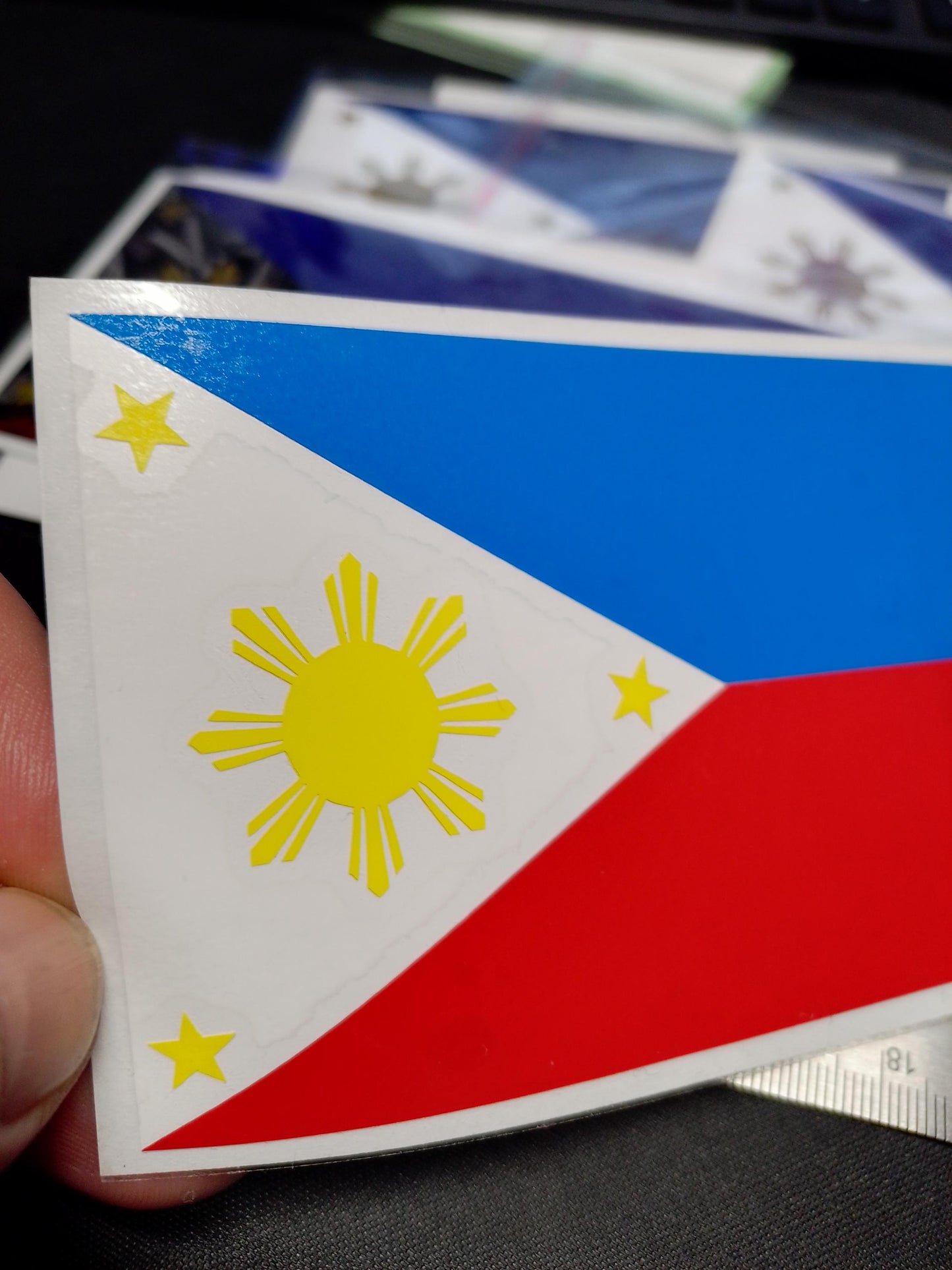 Philippines Flag Vinyl Decal – Forged Carbon & Classic Options – 5.5” x 3” – Weatherproof Sticker