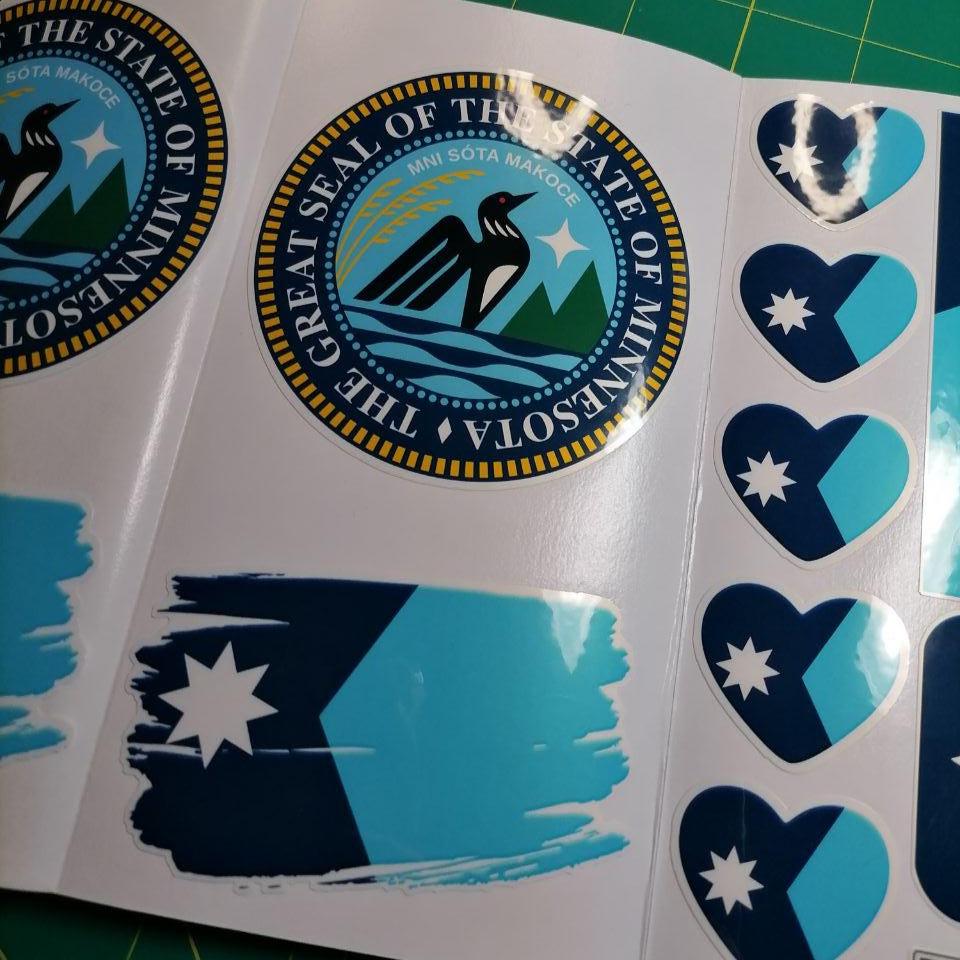 Minnesota Flag Sticker Pack (Old & New Styles) – Free Worldwide Shipping!