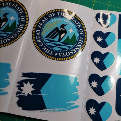Minnesota Flag Sticker Pack (Old & New Styles) – Free Worldwide Shipping!