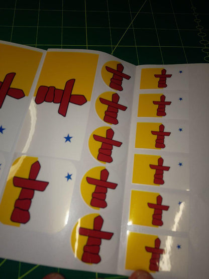 30 Nunavut Flag Stickers — Waterproof Vinyl Pack