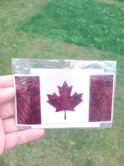 Canada Flag Vinyl Decal – Forged Carbon Fiber – 5.5” – Red, Blue, Black, Black & Gold