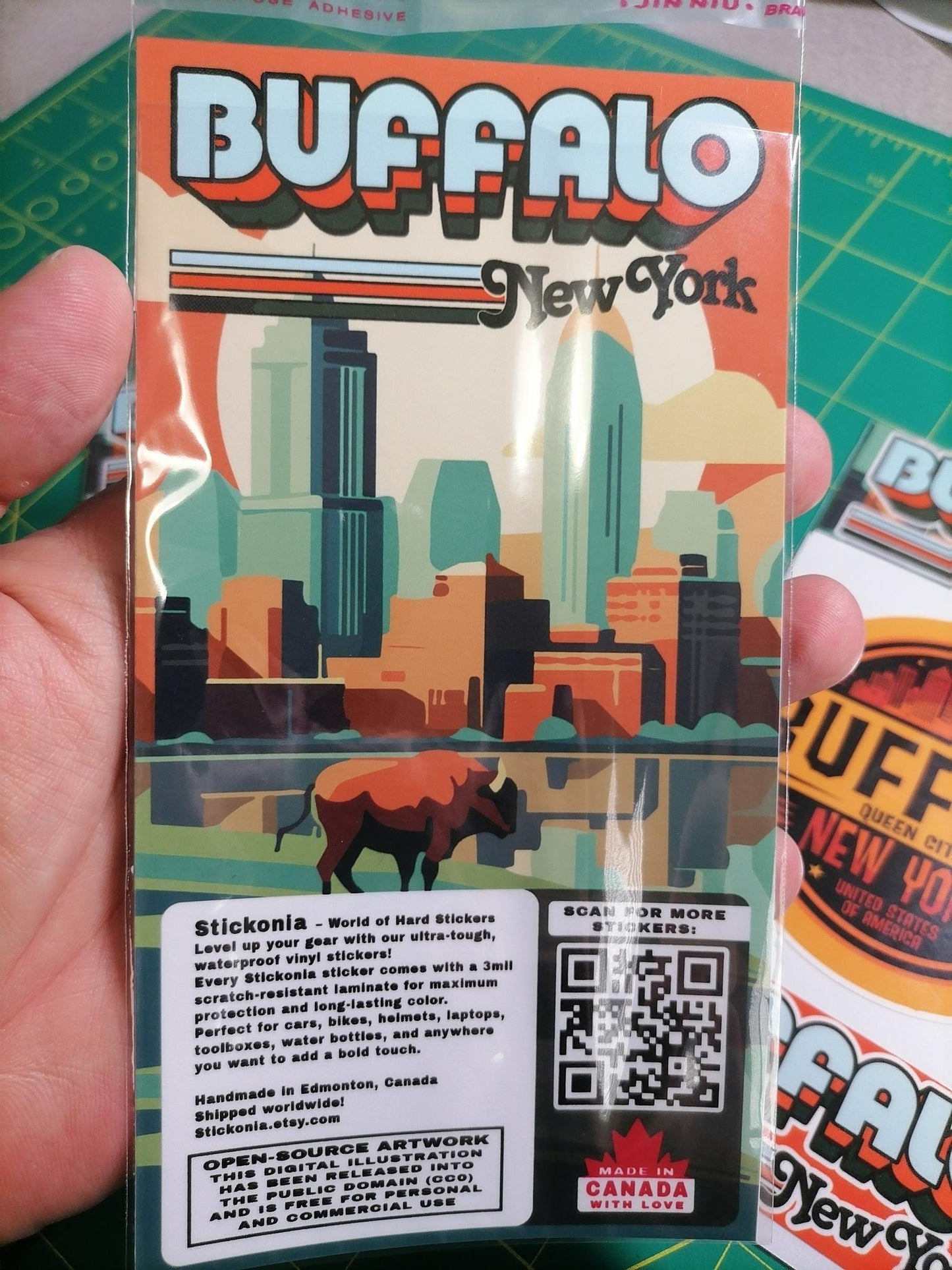 Buffalo New York Sticker Set: Retro City Emblem, Vinyl Decals