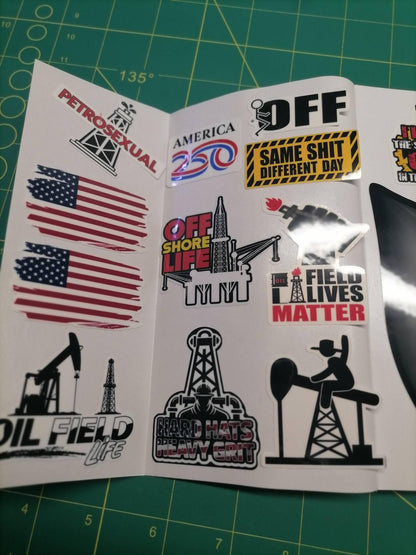 OIL FIELD Sticker Pack – 30 Waterproof & UV-resistant Stickers