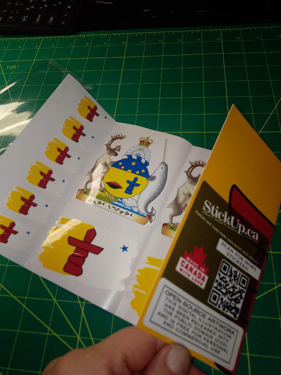 30 Nunavut Flag Stickers — Waterproof Vinyl Pack