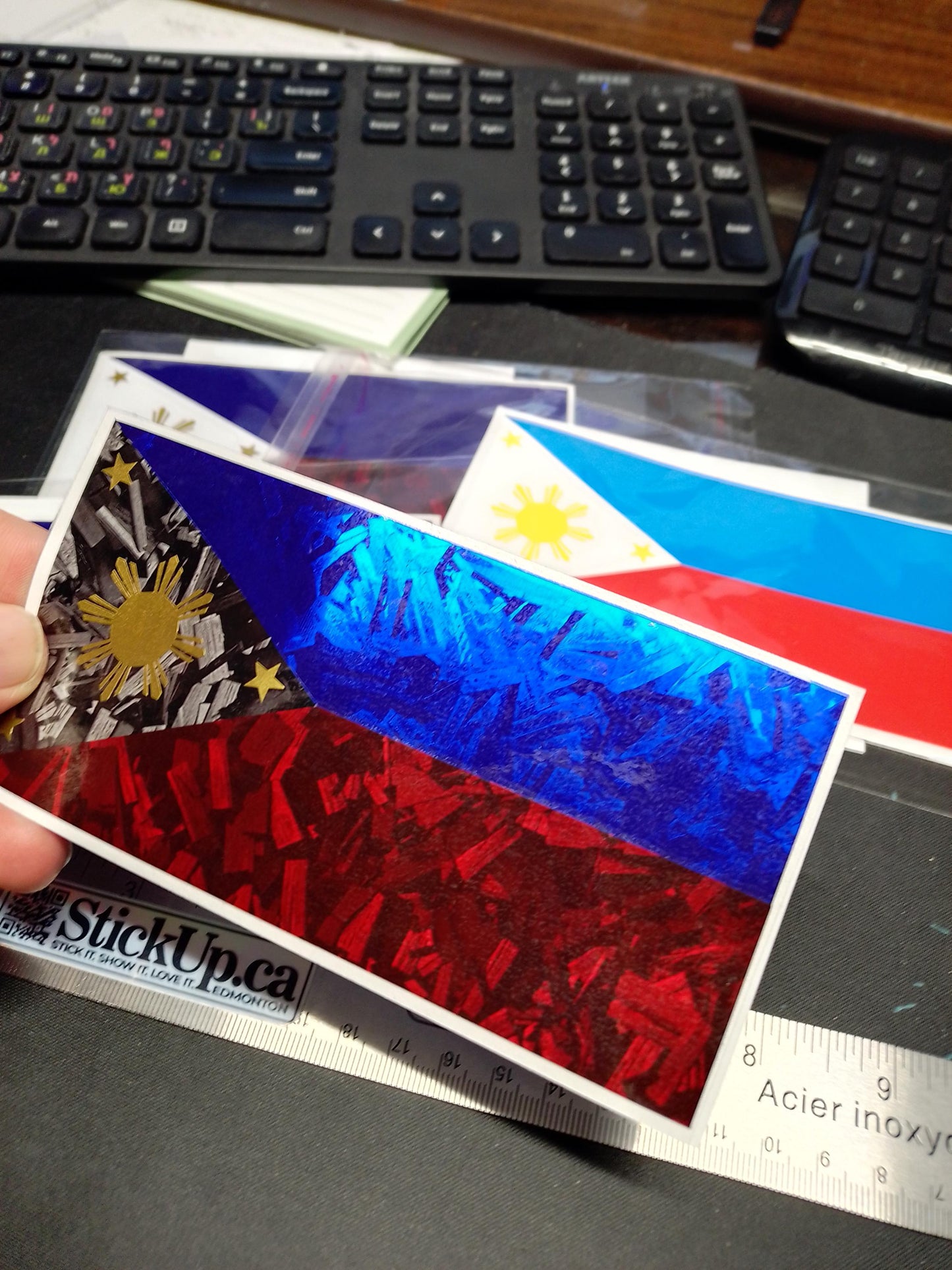 Philippines Flag Vinyl Decal – Forged Carbon & Classic Options – 5.5” x 3” – Weatherproof Sticker
