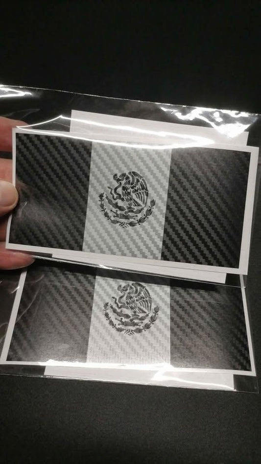 Mexico Flag Vinyl Decal – Carbon Fiber Style – 5.5” – Weatherproof & Handmade