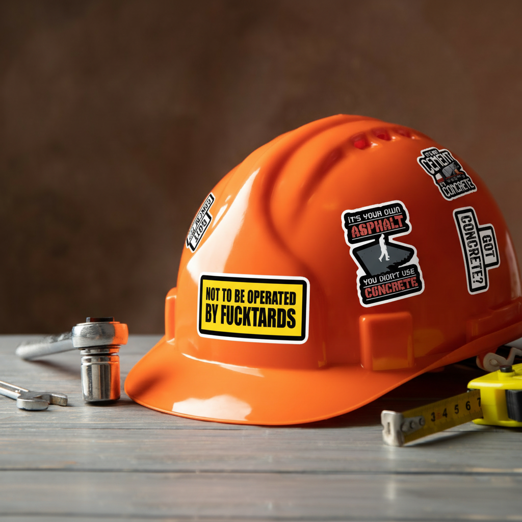 Concrete Worker Sticker Pack 20+ – Waterproof Vinyl – Hard Hat/Toolbox – Free Shipping