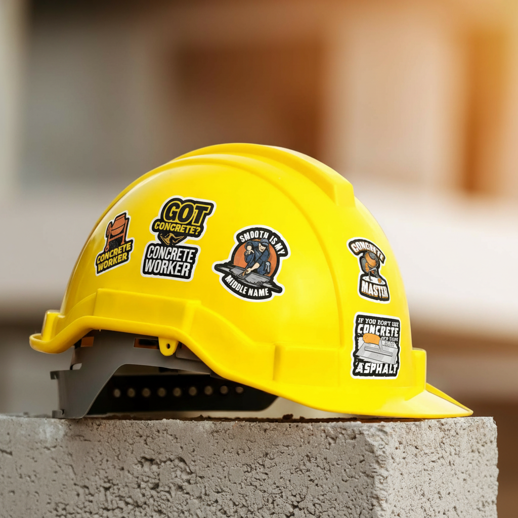 Concrete Worker Sticker Pack 20+ – Waterproof Vinyl – Hard Hat/Toolbox – Free Shipping